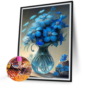 Blue Bouquet 30X40CM(Canvas) Full Square Drill Diamond Painting