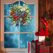 Load image into Gallery viewer, Acrylic Christmas Wreath Single-Sided Diamond Painting Hanging Pendant (#7)
