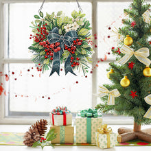Load image into Gallery viewer, Acrylic Christmas Wreath Single-Sided Diamond Painting Hanging Pendant (#7)
