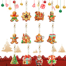 Load image into Gallery viewer, 12PCS Double Sided Diamond Painting Keychain for Xmas Decor (Christmas Gadgets)
