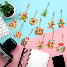 Load image into Gallery viewer, 12PCS Double Sided Diamond Painting Keychain for Xmas Decor (Christmas Gadgets)
