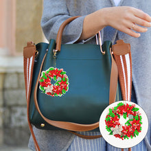 Load image into Gallery viewer, 6PCS Double Sided Diamond Painting Keychain for Xmas Decor (Christmas Wreath)
