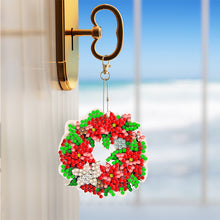 Load image into Gallery viewer, 6PCS Double Sided Diamond Painting Keychain for Xmas Decor (Christmas Wreath)
