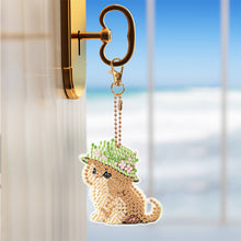 Load image into Gallery viewer, 9PCS Cat Double Sided Diamond Painting Keychain for Beginners Craft Supplies
