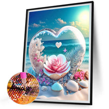 Load image into Gallery viewer, Dream Beach And Love Crystals And Flowers 30X40CM(Canvas) Full Round Drill Diamond Painting
