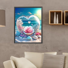 Load image into Gallery viewer, Dream Beach And Love Crystals And Flowers 30X40CM(Canvas) Full Round Drill Diamond Painting
