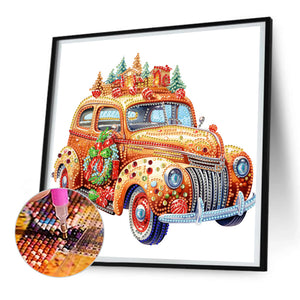 Christmas Atmosphere Car 30X30CM(Canvas) Partial Special Shaped Drill Diamond Painting