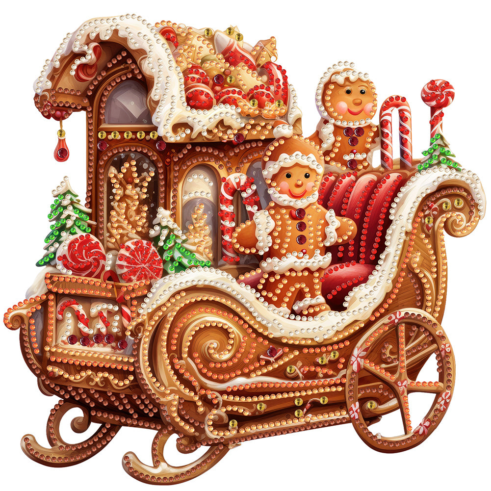 Christmas Atmosphere Car 30X30CM(Canvas) Partial Special Shaped Drill Diamond Painting