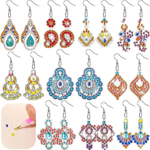 10Pairs Double Sided Dangle Drop Diamond Art Earring Kit for Women Girl (Autumn)