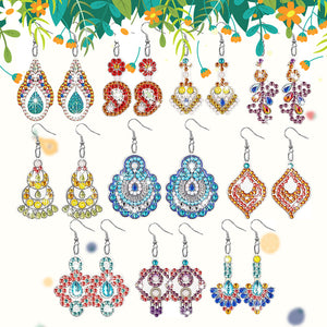 10Pairs Double Sided Dangle Drop Diamond Art Earring Kit for Women Girl (Autumn)