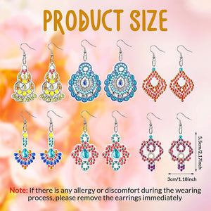 10Pairs Double Sided Dangle Drop Diamond Art Earring Kit for Women Girl (Autumn)