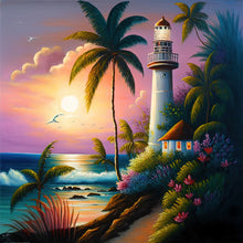 Load image into Gallery viewer, Seaside Lighthouse 30X30CM(Canvas) Full Round Drill Diamond Painting
