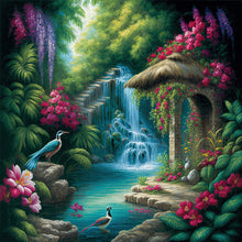 Load image into Gallery viewer, Forest Waterfall 30X30CM(Canvas) Full Round Drill Diamond Painting
