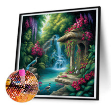 Load image into Gallery viewer, Forest Waterfall 30X30CM(Canvas) Full Round Drill Diamond Painting
