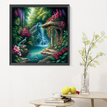 Load image into Gallery viewer, Forest Waterfall 30X30CM(Canvas) Full Round Drill Diamond Painting
