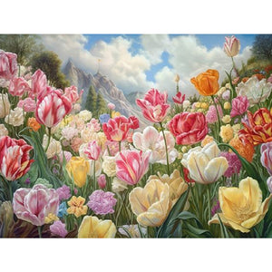 Flower Cluster Bouquet 40X30CM(Canvas) Full Square Drill Diamond Painting