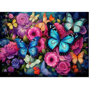 Flower Cluster Bouquet 40X30CM(Canvas) Full Square Drill Diamond Painting