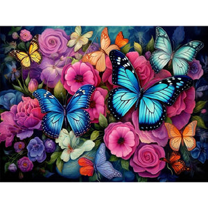 Flower Cluster Bouquet 40X30CM(Canvas) Full Square Drill Diamond Painting