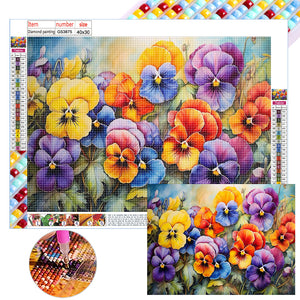 Flower Cluster Bouquet 40X30CM(Canvas) Full Square Drill Diamond Painting