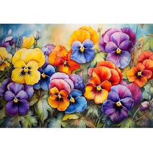 Flower Cluster Bouquet 40X30CM(Canvas) Full Square Drill Diamond Painting