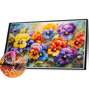 Flower Cluster Bouquet 40X30CM(Canvas) Full Square Drill Diamond Painting