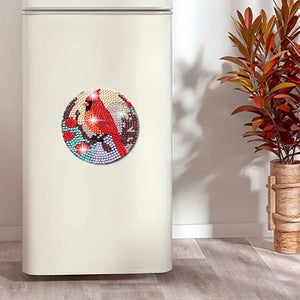 4PCS Cardinal Diamond Painting Magnet Refrigerator Diamond Art Magnets Decals