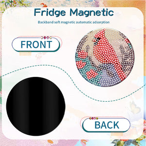 4PCS Cardinal Diamond Painting Magnet Refrigerator Diamond Art Magnets Decals
