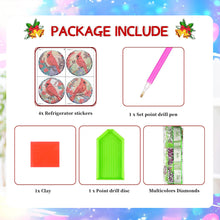 Load image into Gallery viewer, 4PCS Cardinal Diamond Painting Magnet Refrigerator Diamond Art Magnets Decals
