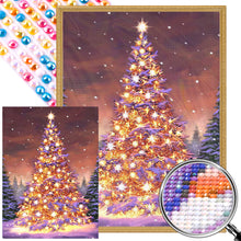 Load image into Gallery viewer, Golden Christmas Tree In The Snow 45X60CM(Canvas) Full AB Round Drill Diamond Painting
