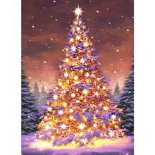 Load image into Gallery viewer, Golden Christmas Tree In The Snow 45X60CM(Canvas) Full AB Round Drill Diamond Painting
