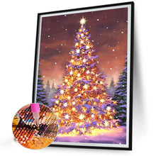 Load image into Gallery viewer, Golden Christmas Tree In The Snow 45X60CM(Canvas) Full AB Round Drill Diamond Painting
