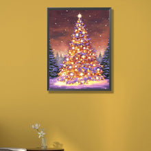 Load image into Gallery viewer, Golden Christmas Tree In The Snow 45X60CM(Canvas) Full AB Round Drill Diamond Painting
