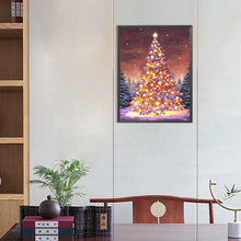 Load image into Gallery viewer, Golden Christmas Tree In The Snow 45X60CM(Canvas) Full AB Round Drill Diamond Painting
