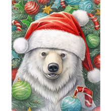 Load image into Gallery viewer, Christmas White Bear 40X50CM(Canvas) Full Round Drill Diamond Painting
