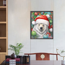 Load image into Gallery viewer, Christmas White Bear 40X50CM(Canvas) Full Round Drill Diamond Painting
