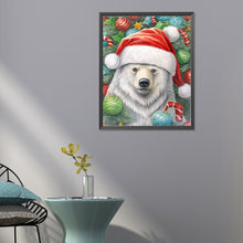 Load image into Gallery viewer, Christmas White Bear 40X50CM(Canvas) Full Round Drill Diamond Painting
