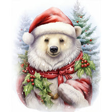 Load image into Gallery viewer, Christmas White Bear 40X50CM(Canvas) Full Round Drill Diamond Painting
