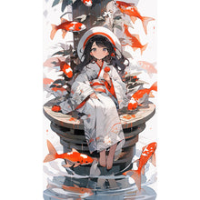 Load image into Gallery viewer, Goldfish And Girl 45X75CM(Canvas) Full AB Round Drill Diamond Painting
