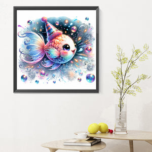 Shiny Animal Goldfish 30X30CM(Canvas) Full Round Drill Diamond Painting