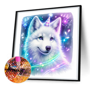 Shiny Animal Wolf 30X30CM(Canvas) Full Round Drill Diamond Painting