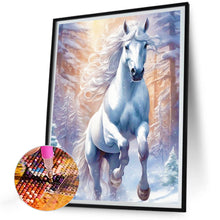 Load image into Gallery viewer, White Horse In Snow 30X40CM(Canvas) Full Round Drill Diamond Painting
