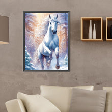Load image into Gallery viewer, White Horse In Snow 30X40CM(Canvas) Full Round Drill Diamond Painting
