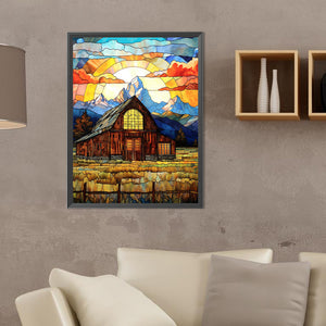 Field House 30X40CM(Canvas) Full Round Drill Diamond Painting