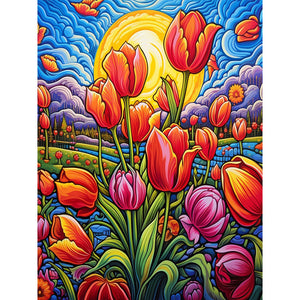 Tulip 30X40CM(Canvas) Full Round Drill Diamond Painting