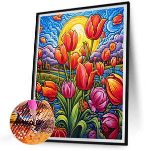 Tulip 30X40CM(Canvas) Full Round Drill Diamond Painting