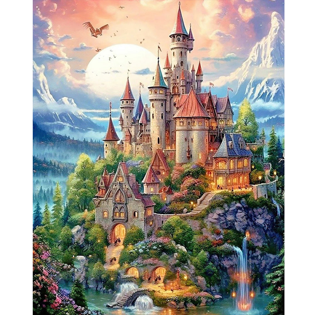 Castle 40X50CM(Canvas) Full Round Drill Diamond Painting