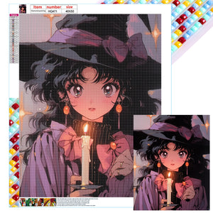 Cartoon Little Witch 40X50CM(Canvas) Full Square Drill Diamond Painting