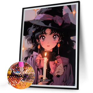 Cartoon Little Witch 40X50CM(Canvas) Full Square Drill Diamond Painting