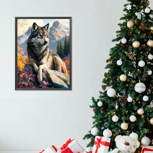 Wolf 30X40CM(Canvas) Full Round Drill Diamond Painting