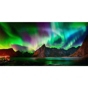 Aurora At Night 85X45CM(Canvas) Full AB Round Drill Diamond Painting